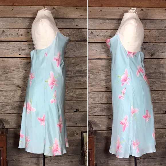 DKNY 100% Silk Floral Slip Dress - Picture 4 of 11